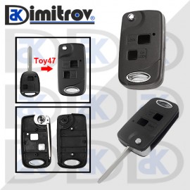 Кутийка ключ 2 бутона TOY47 Toyota Avalon Camry Corolla Echo Land Cruiser Prado Rav4 Tarago Land Cruiser Yaris